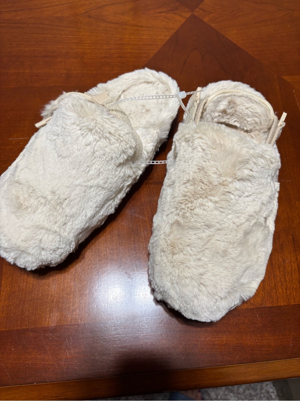 Nike Cream Plush Faux Fur Slide Slippers for Women